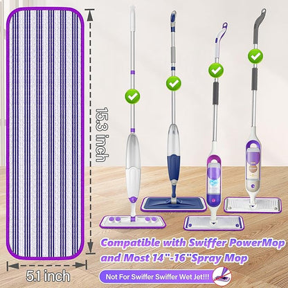 Reusable Mop Pads Refills for Swiffer PowerMop - Microfiber Wet Pads Refill Spray Mop Reusable Pads for Swiffer Mop, Also can be Disposable Power Mop Pads Refills for Multi-Surface Cleaning, 24PCS