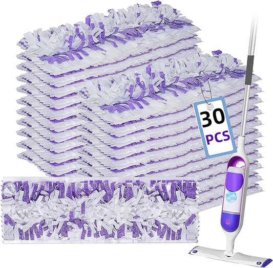 Disposable Mopping Pad Refills for Swiffer PowerMop Multi-Surface Mop and Swiffer PowerMop Wood Mop, Spray Clean Pads Replacement (Purple -30)
