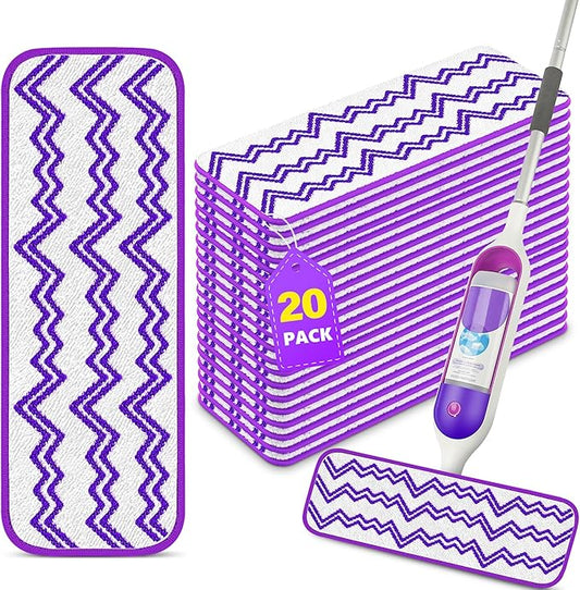 Disposable Power Mop Refill Pads - 20 Pack Reusable Power Mop Pads Microfiber Dry Powermop Mopping Pad Refills Washable Power Mop Refills for Swiffer PowerMop & 15" Mop All Types of Floors Cleaning