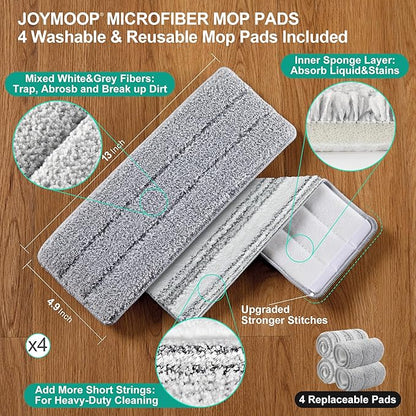JOYMOOP Mop and Bucket with Wringer Set with Colorful Compressed Sponges, Househould Cleaning Tool of Floor Mop and Cellulose Sponges