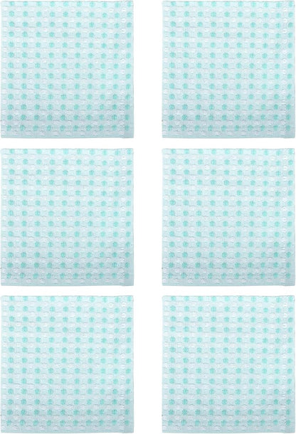 100% Cotton Dish Cloths (Pack of 6) - Dish Rags for Washing Dishes - Reusable & Highly Absorbent Kitchen Towels - Multipurpose Kitchen Rags - (12" x 12" - Lemon Green Honeycomb)