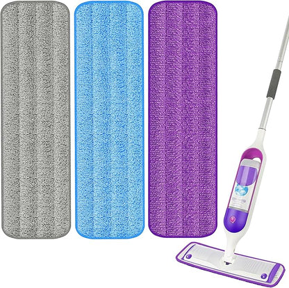 3 Pack Reusable Mop Pads Compatible with Swiffer PowerMop, Microfiber Mop Pads Refills Machine Washable, Durable, and Highly Absorbent Suitable for All Floor Types