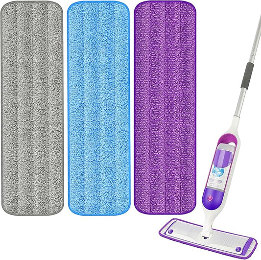 3 Pack Reusable Mop Pads Compatible with Swiffer PowerMop, Microfiber Mop Pads Refills Machine Washable, Durable, and Highly Absorbent Suitable for All Floor Types