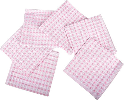 100% Cotton Dish Cloths (Pack of 6) - Dish Rags for Washing Dishes - Reusable & Highly Absorbent Kitchen Towels - Multipurpose Kitchen Rags - (12" x 12" - Pink Honeycomb)