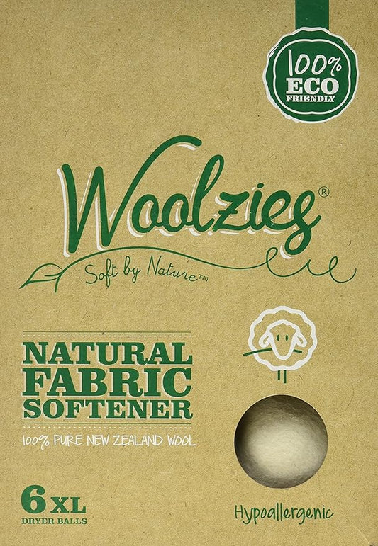 Woolzies Wool Dryer Ball Natural Fabric Softener, 6 Count