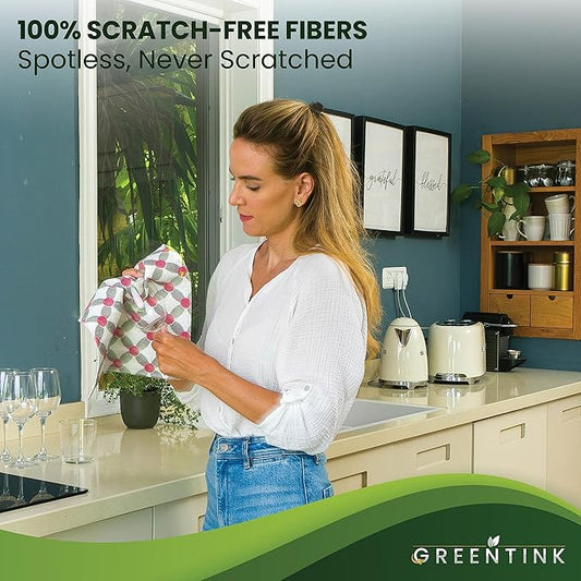 Eco-Friendly Reusable Dish Cloth Set – 10-Pk Multipurpose Kitchen Cleaning Cloth Made from Recycled Materials – Absorbent Dish Towels & Non-Scratch Cleaning Rags, 12x12 in.