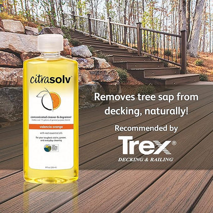 Citra Solv Concentrated Cleaner & Degreaser, Deodorizer, Paint & Adhesive Remover, for Home and Outdoor, Natural Orange Oil, Safe, Valencia Orange - 32 Fl Oz (3-Pack)