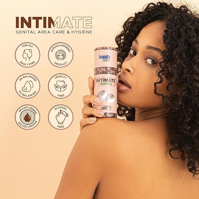 Handy Towel Genital Care Wipes Intimate Hygiene Wipes, Travel-Size Individually Wrapped Magic Wipes, Freshness Feminine - Masculine Genital Area Intimate Solution Cleanser, 8 Count