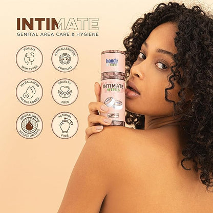 Handy Towel Genital Care Wipes Intimate Hygiene Wipes, Travel-Size Individually Wrapped Magic Wipes, Freshness Feminine - Masculine Genital Area Intimate Solution Cleanser, 8 Count