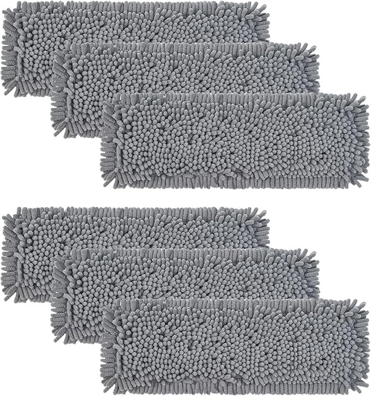 True & Tidy MP-180 Chenille Mop Pad Replacement Set for SWEEP-180 Heavy Duty Wet and Dry Sweeper Mop, Machine Washable up to 100x (6)