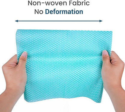 SCRUBIT Reusable Cleaning Wipes, Handy Wipes for Kitchen and Office - Dish Cloths for Washing Dishes - Multi Purpose Disposable Cleaning Towels (12 x 20 in) 72 Pack (Green)