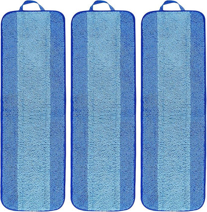 KEEPOW Microfiber Cleaning Pad, Mop Replacement Pads for Hardwood Floor Cleaner, 18 Inch, Washable & Reusable Spray Refills for Hard Surface Laminate Wood (3 Pack)