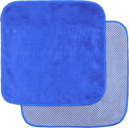 Microfiber Dish Cloths Fast Drying Kitchen Cleaning Cloth Dish Rags Dust Cloths Ultra Absorbent Lint Free Washcloths with Poly Scrub Side 12inch x 12inch 8 Pack (Dark Blue)