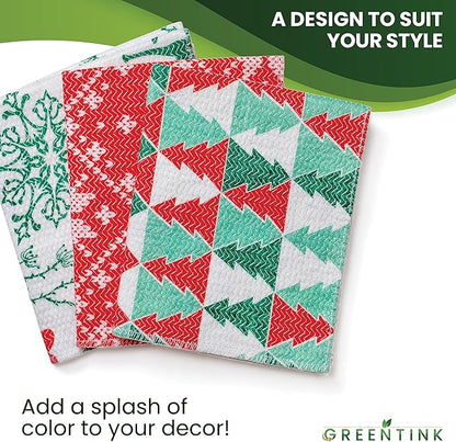 Eco-Friendly Reusable Dish Cloth Set – 24-Pk Multipurpose Kitchen Cleaning Cloth Made from Recycled Materials – Absorbent, Dish Towels & Non-Scratch Cleaning Rags, 12x12 in.
