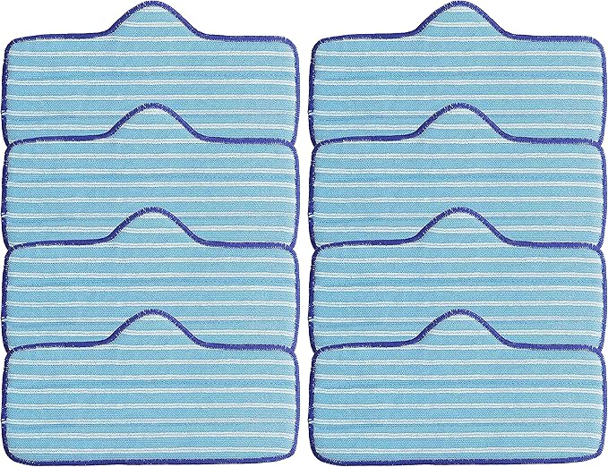 BlueStars (𝟐𝟎𝟐𝟒 𝐮𝐩𝐝𝐚𝐭𝐞) Microfiber Mop Pad for Dupray Neat Steam Cleaner Reusable & Washable - Designed for multiple surfaces, effectively clean hardwood, tile & stone floors - PACK OF 8
