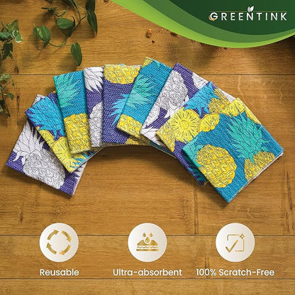 Eco-Friendly Reusable Dish Cloth Set – 24-Pk Multipurpose Kitchen Cleaning Cloth Made from Recycled Materials – Absorbent, Dish Towels & Non-Scratch Cleaning Rags, 12x12 in.