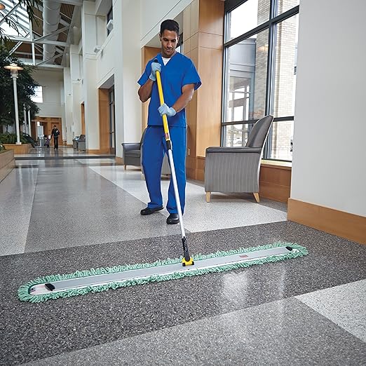Rubbermaid Commercial Products HYGEN Microfiber Quick-Connect Mop Frame, 59 inch, Silver, for Janitorial/Professional/Industrial Cleaners for Heavy-Duty Floor Cleaning/Mopping/Dusting