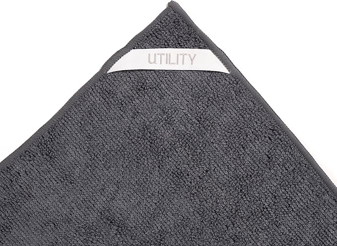 KAF Home Pantry Multipurpose Microfiber Textured Cleaning Cloth 4-Pack, 15 x 18-Inch, (1 Utility Cloth, 1 Stainless Steel Cloth, 1 Glass Cloth, 1 Wood Cloth)