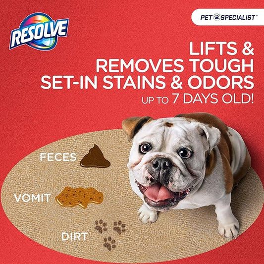 Resolve Pet Specialist Heavy Traffic Foam, Carpet Cleaner, Pet Stain and Odor Remover, 22oz