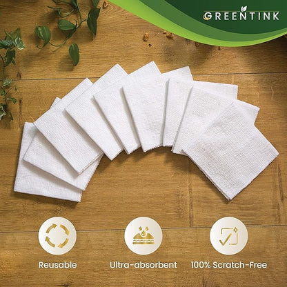 Eco-Friendly Reusable Dish Cloth Set – 24-Pk Multipurpose Kitchen Cleaning Cloth Made from Recycled Materials – Absorbent, Dish Towels & Non-Scratch Cleaning Rags, 12x12 in.