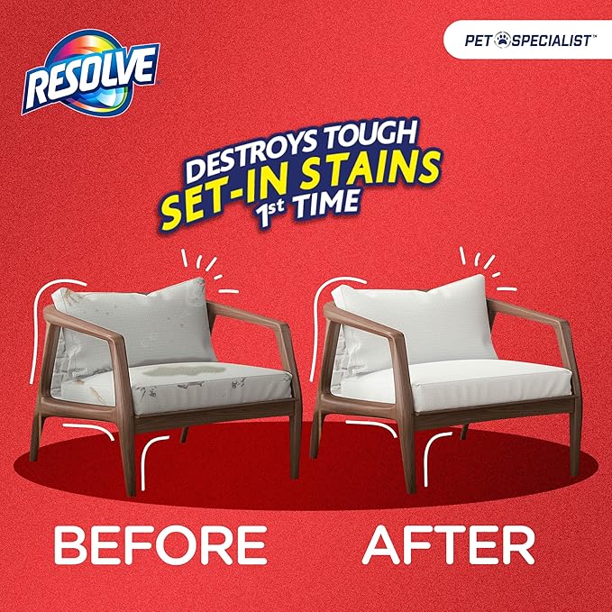 Resolve Pet Specialist Carpet Cleaner, Pet Stain and Odor Remover, Carpet Cleaner Spray, 32fl oz Spray & 60fl oz Refill