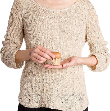 Redecker Mushroom Brush Set, Oiled Beechwood Handles, Natural Pig and Horsehair Bristles, Gently and Thoroughly Clean Mushrooms Without Water, Made in Germany